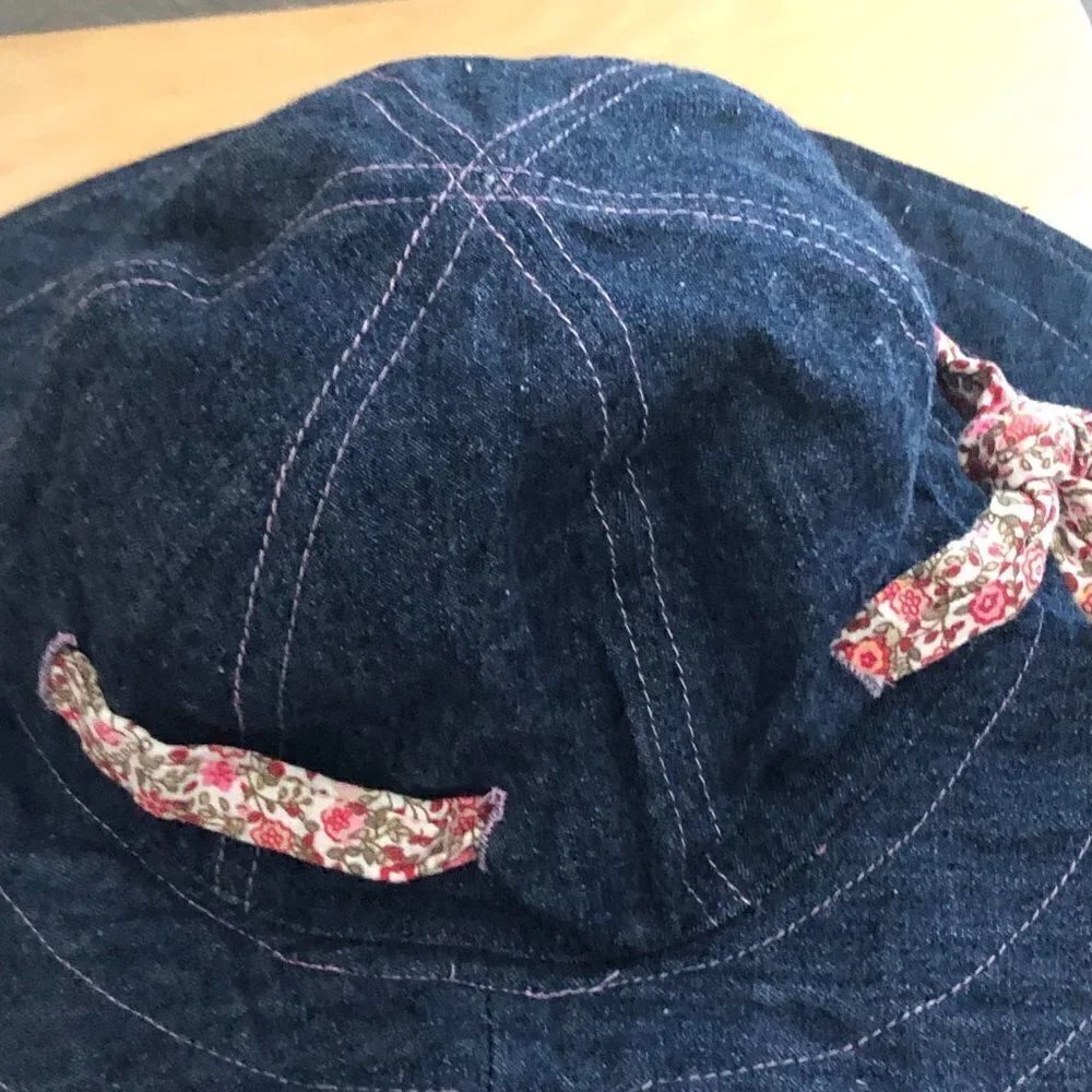 The San Diego Hat Co Wide Brim Hat Toddler 2 - 4 Blue & Pink Denim